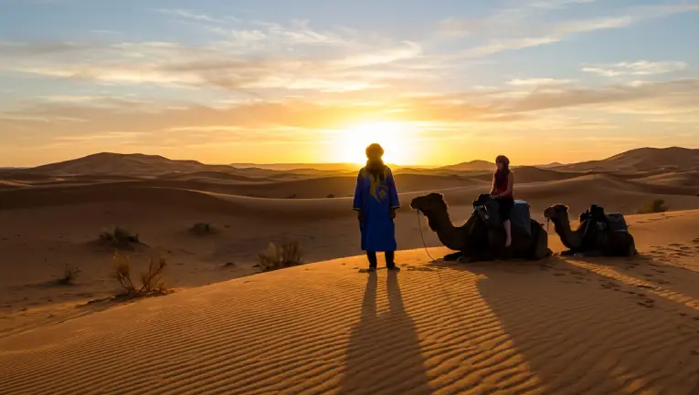 Solo female travel Morocco safety tips
on sahara sand dunes