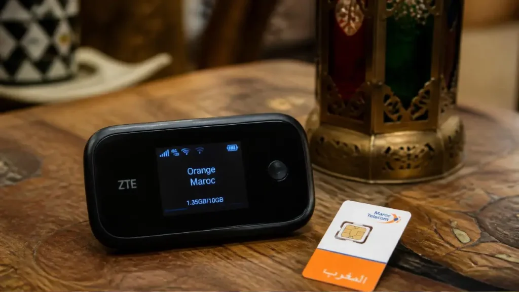 Moroccan SIM card and travel router for mobile internet