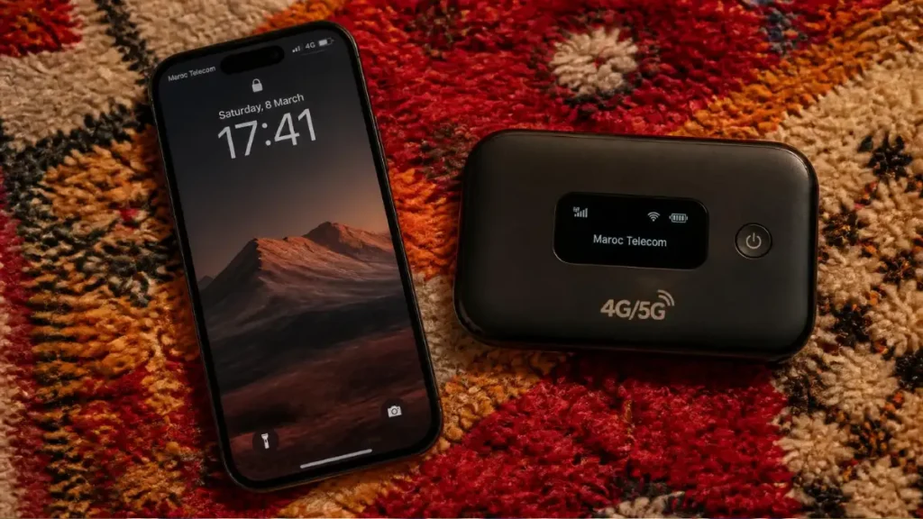 Travel router vs phone hotspot on a Moroccan Berber rug