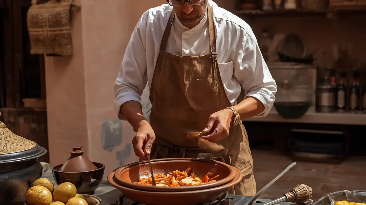 Cooking class Marrakech experience with tagine, spices, and local chef