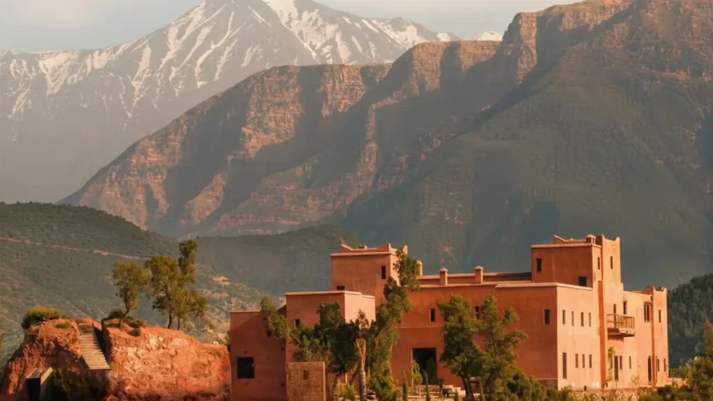 Guesthouse with mountain views in the Atlas Mountains in Morocco