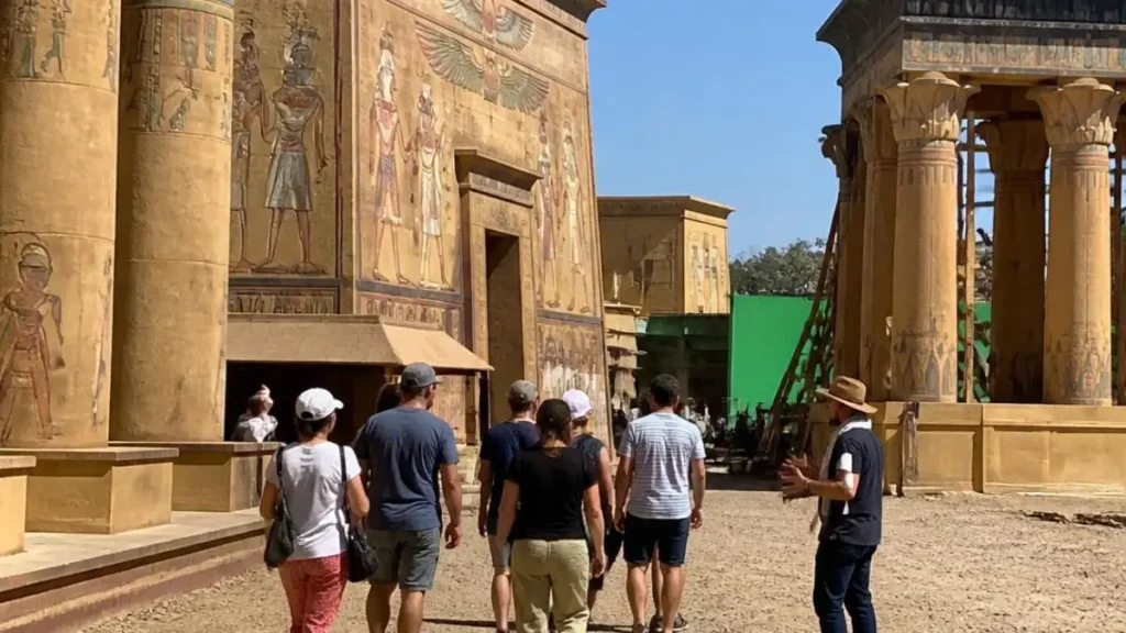 Historical movie sets inside Atlas Film Studios in Ouarzazate
