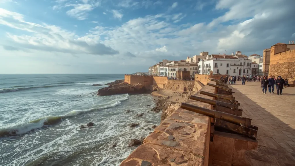 Essaouira Medina and Skala ramparts overlooking the Atlantic Ocean