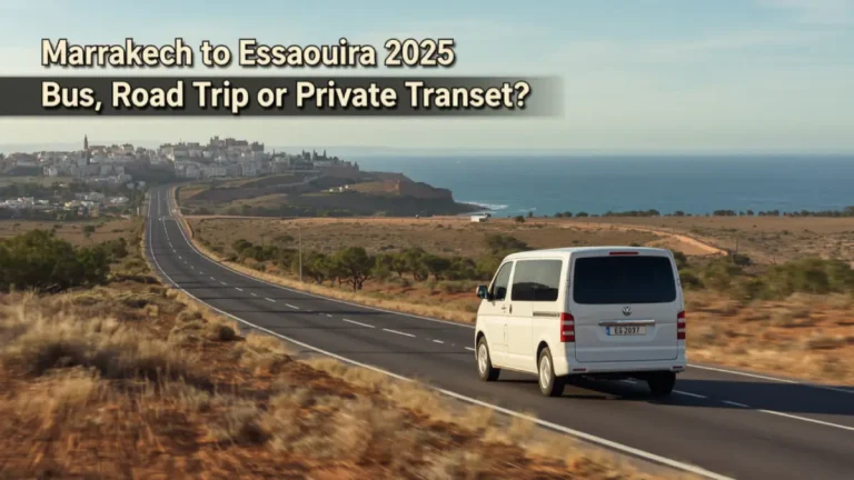 Road journey from Marrakech to Essaouira through Morocco’s argan countryside