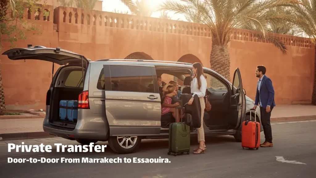Private driver loading luggage for a Marrakech to Essaouira transfer