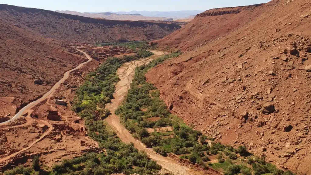 Ounila Valley landscape between Telouet Kasbah and Aït Ben Haddou Morocco