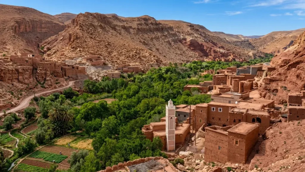 Ounila Valley near Telouet on the scenic route from Marrakech to Ait Ben Haddou Morocco