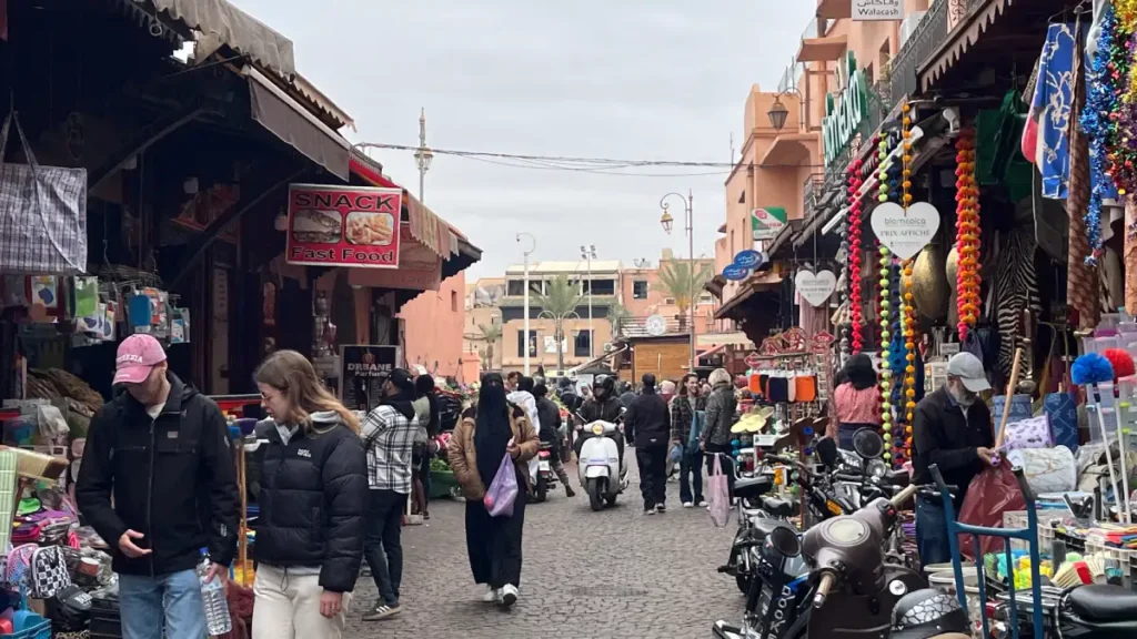 Local souk market in the Mellah neighborhood of Marrakech