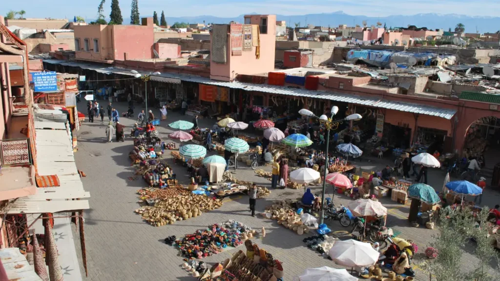 Market stalls in Rahba Kedima square in Marrakech