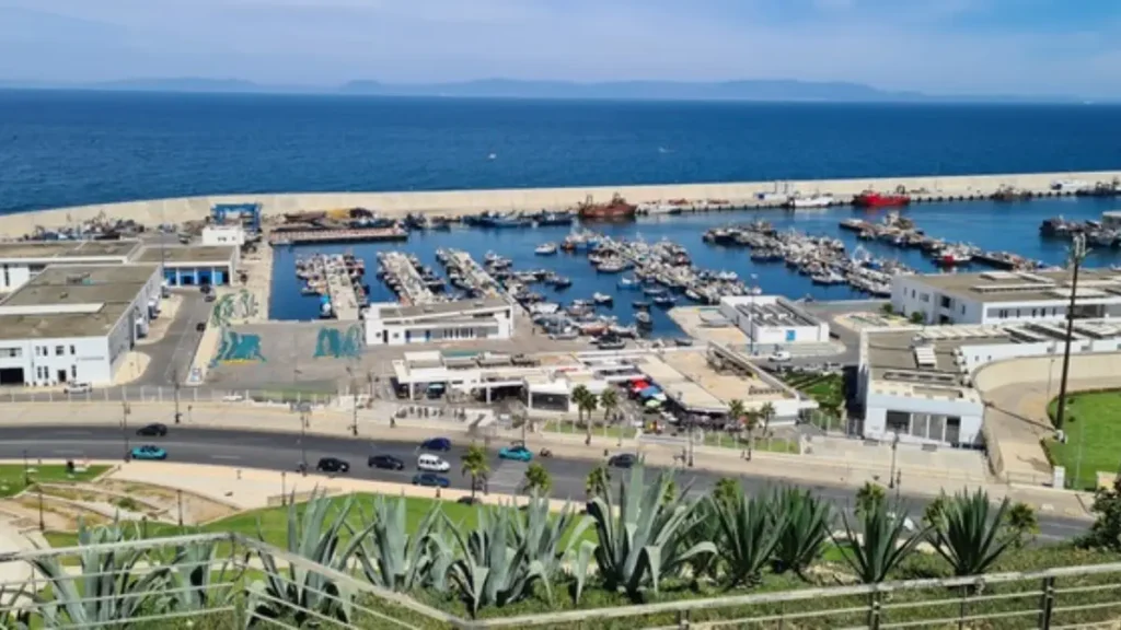 View over Tangier port and marina in northern Morocco