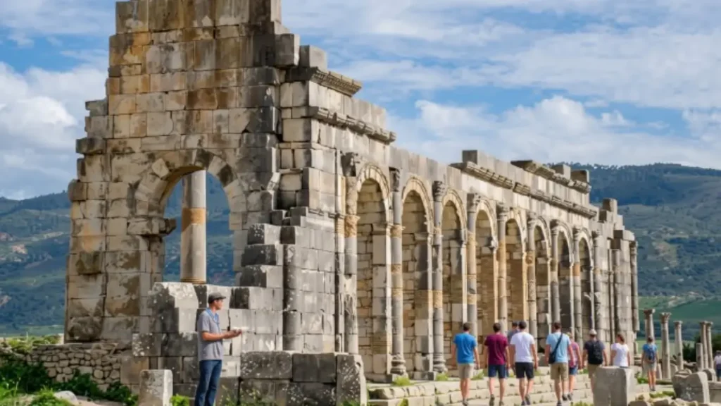 Stone arches of the Roman Basilica at Volubilis