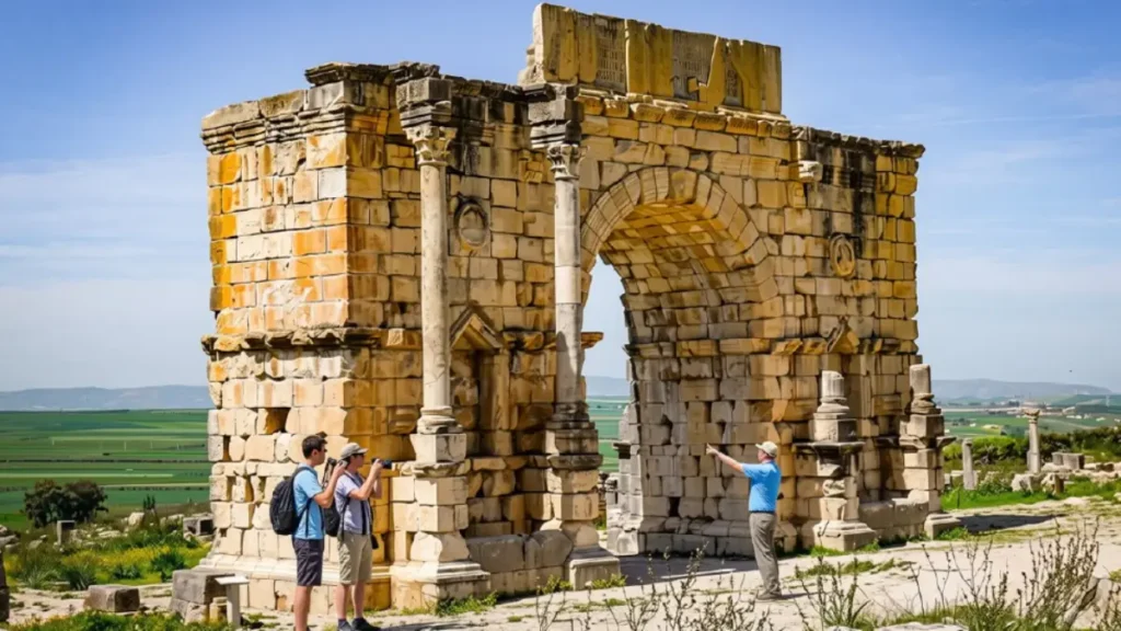 Triumphal Arch at the Roman archaeological site of Volubilis