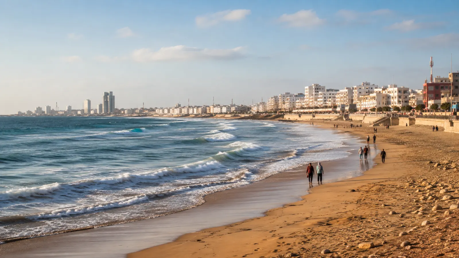Casablanca Morocco beach along the Ain Diab coastline
