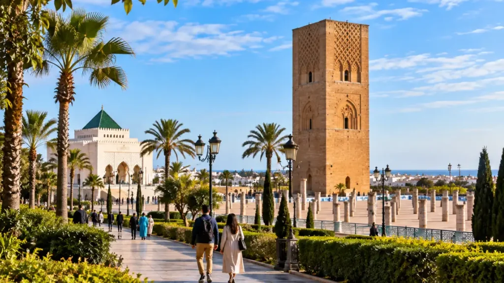 Hassan Tower and Mohammed V Mausoleum in the Hassan district of Rabat
