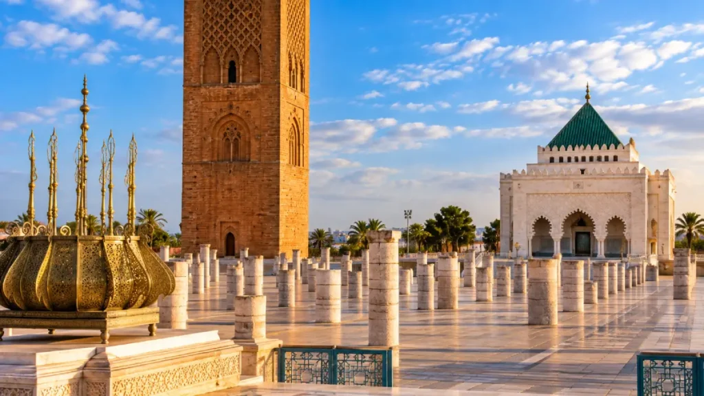 Hassan Tower and Mausoleum of Mohammed V in Rabat Morocco
