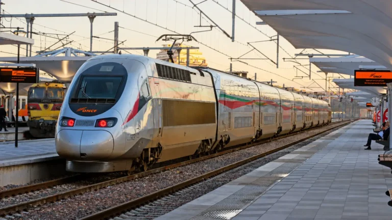 Tangier to Marrakech Al Boraq train at Tangier Ville station