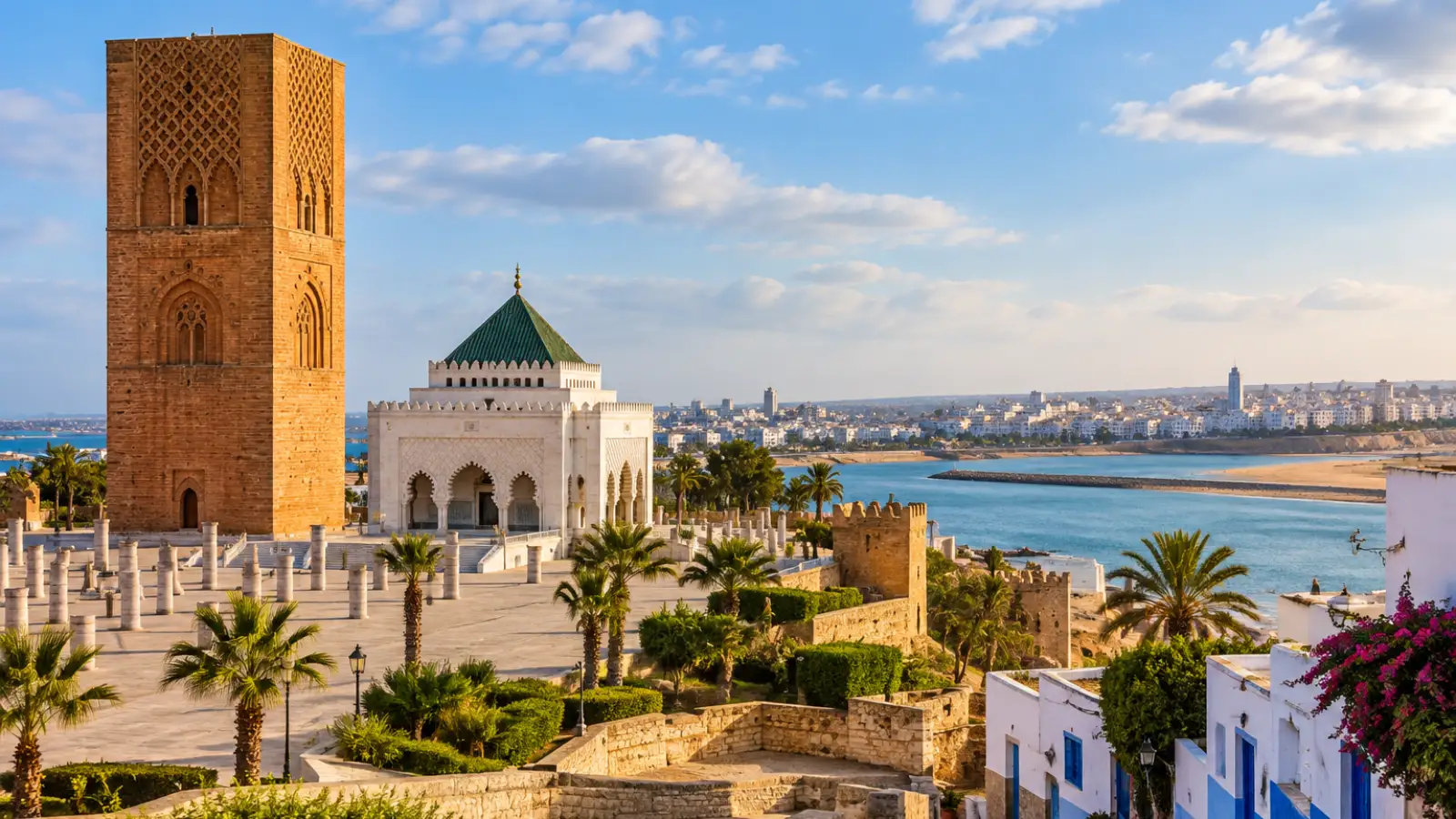Hassan Tower and historic landmarks in Rabat Morocco