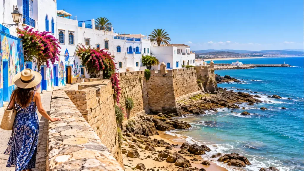 Asilah day trip from Tangier with whitewashed medina, Portuguese ramparts and Atlantic Ocean views