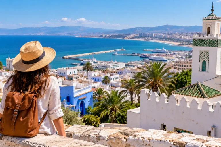 Best day trips from Tangier with panoramic view over the medina, port and coastline