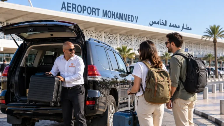 Casablanca Airport transfer with private driver meeting travelers at Mohammed V Airport