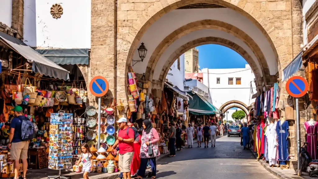 Habous Quarter Casablanca with traditional shops and market arches