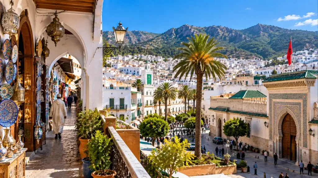 Tetouan day trip from Tangier with medina, craft shops and Spanish-influenced city architecture